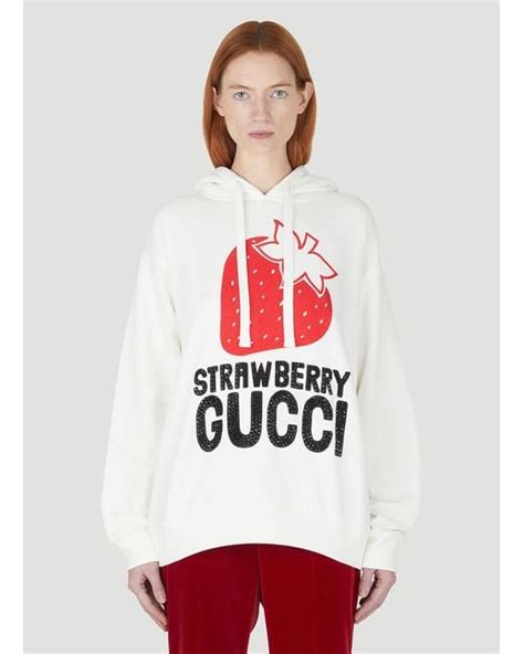 gucci strawberry hoodie|Gucci cropped sweatshirt.